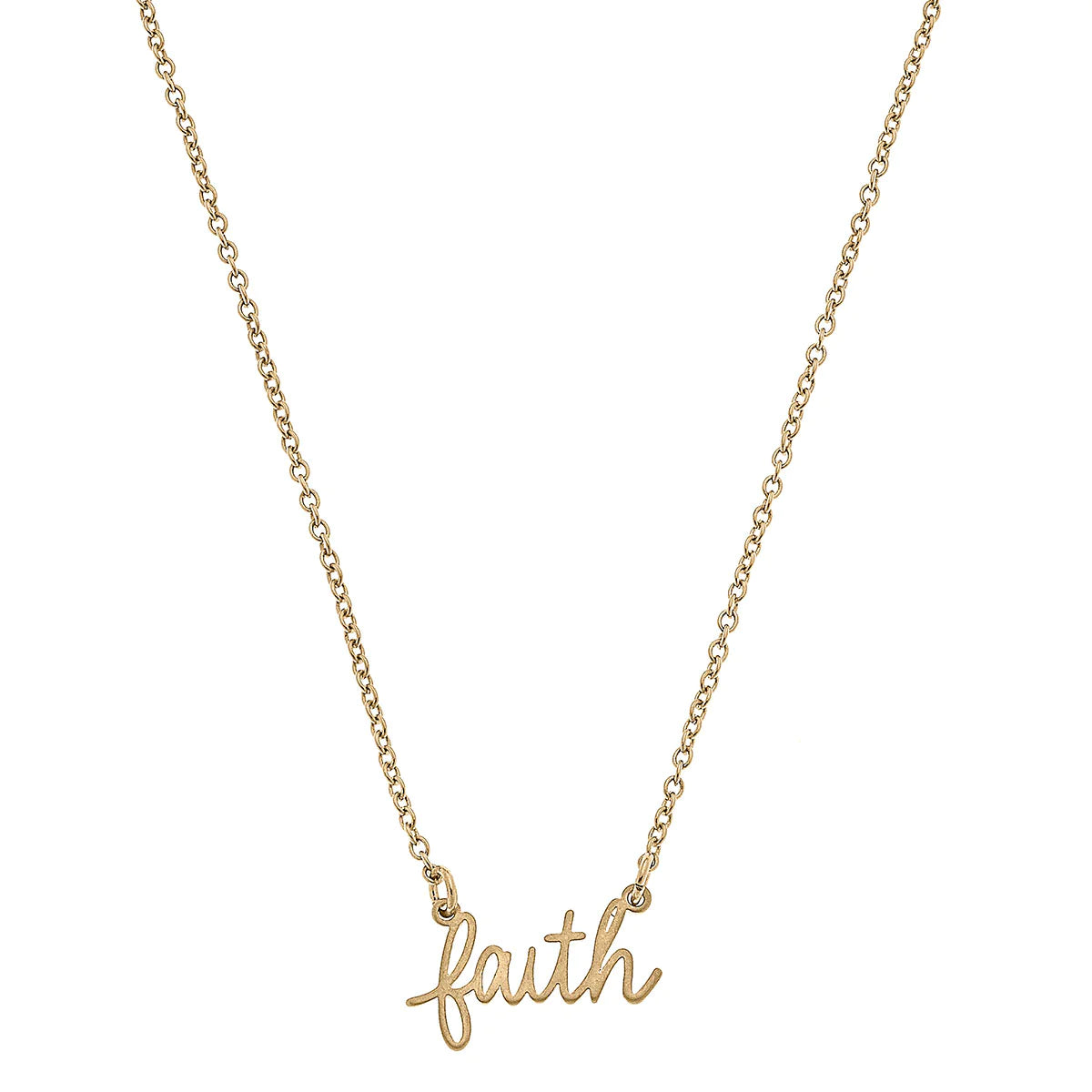 Julia Faith Delicate Chain Necklace in Worn Gold