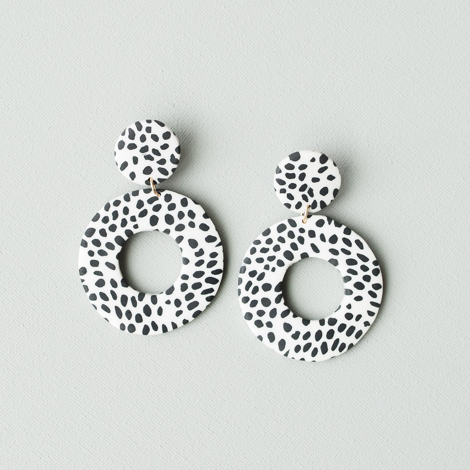 Marble Dalmatian earrings