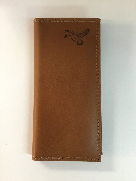 Tan Secretary Wallet Embossed Mallard