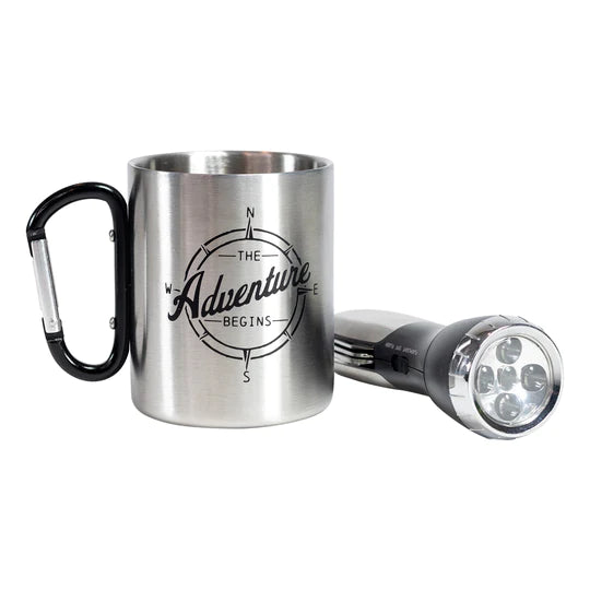 The Adventure Begins Gift Set : Flashlight & Mug Gift Set