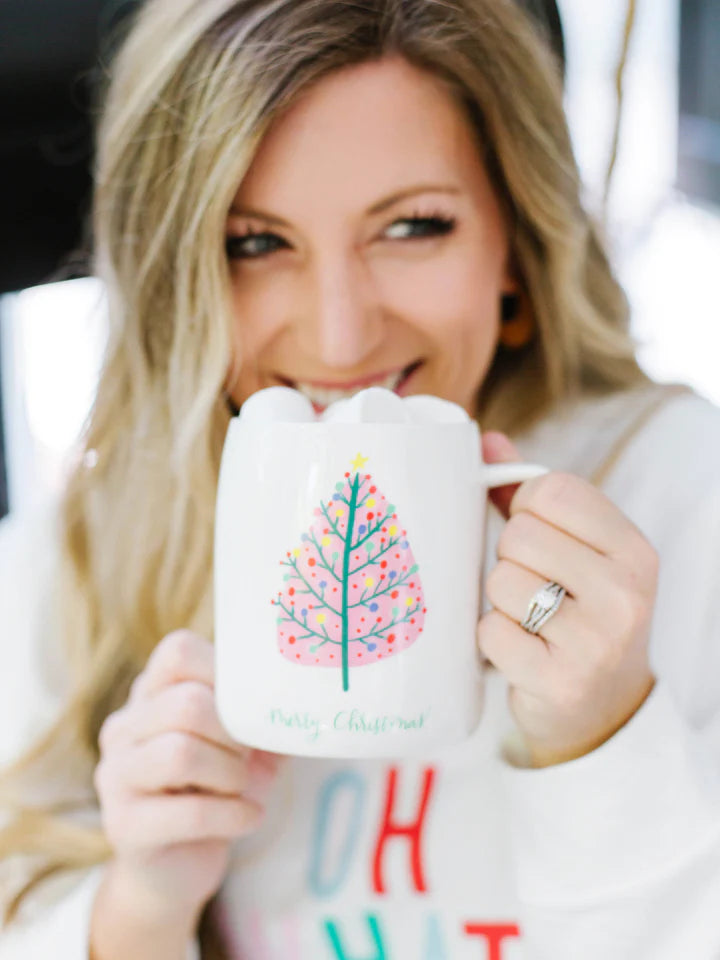 Merry Christmas Pink Tree Coffee Mug