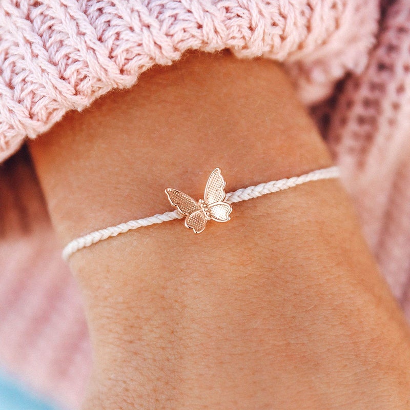 Butterfly Charm Vanilla Bracelet