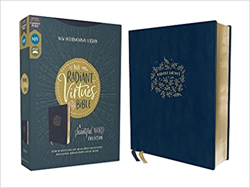 NIV, Radiant Virtues Bible: A Beautiful Word Collection, Leathersoft, Navy, Red Letter, Comfort Print: Explore the virtues