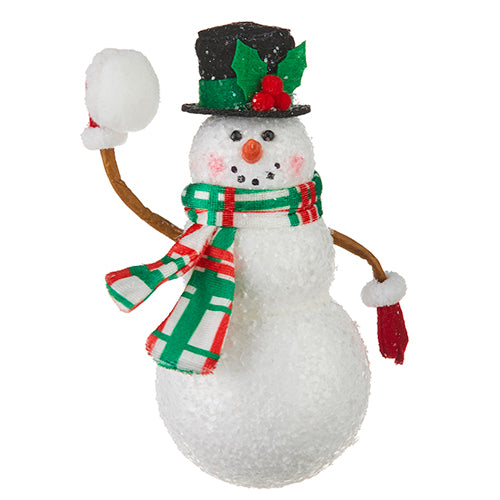 6" Snowman Throwing Snowball Ornament