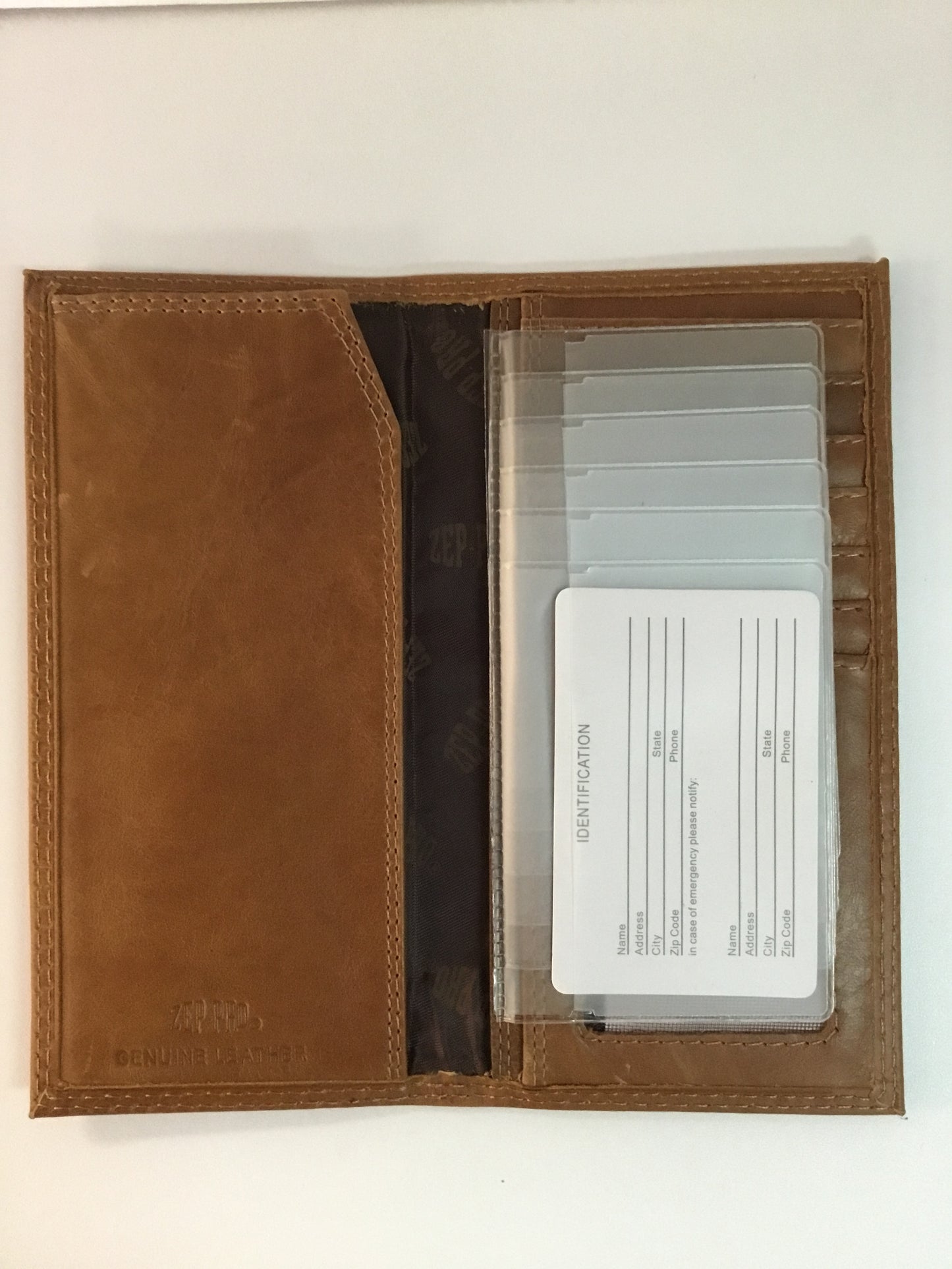 Tan Secretary Wallet Embossed Florida