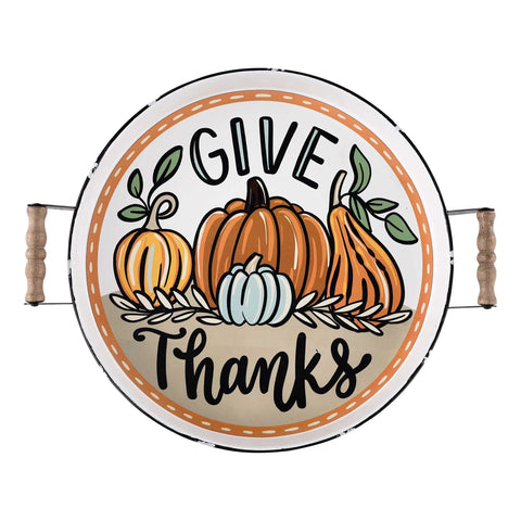 Fall Give Thanks Tray Metal