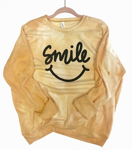 Smile....Bleached Mustard Sweatshirt