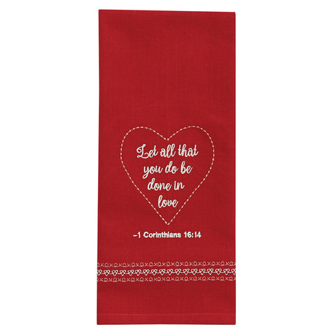 LET ALL THAT YOU DO EMBROIDERED DISHTOWEL
