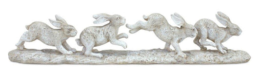 RABBITS 17"L X 3.25"H RESIN
