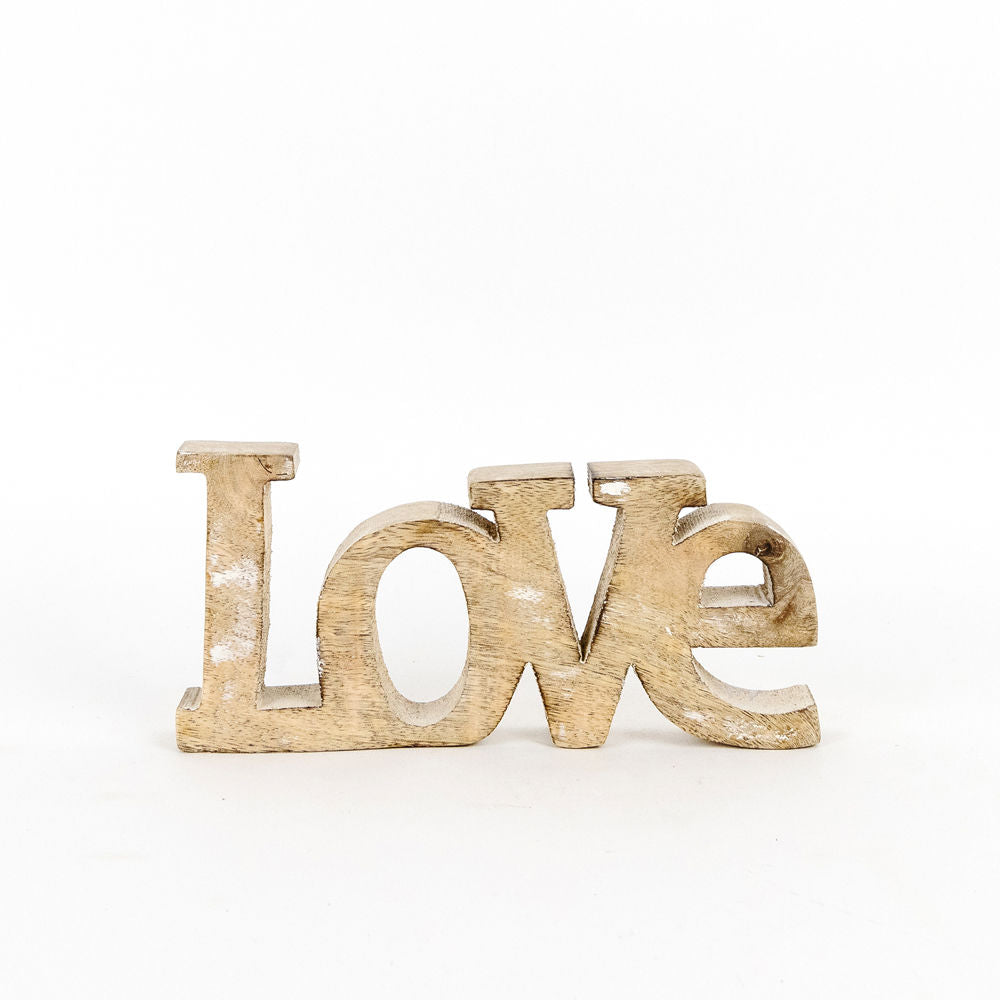 Mango Wood Cut Out LOVE