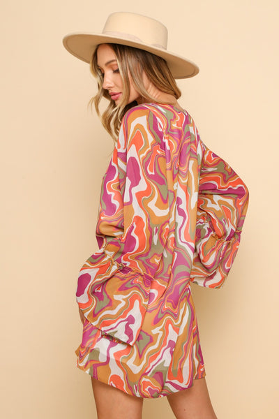 Marble Print Tunic Dress