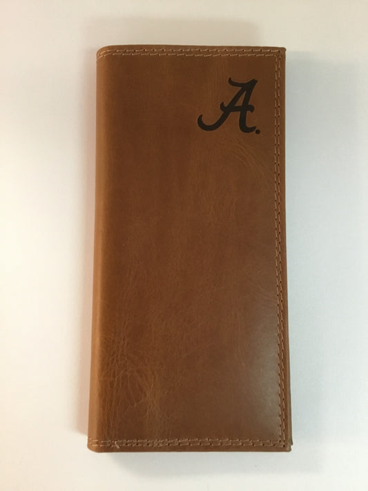 Tan Secretary Wallet Embossed Alabama