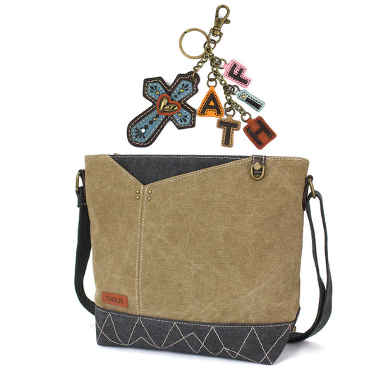 Chala Olive Prism Crossbody w/Faith Charm