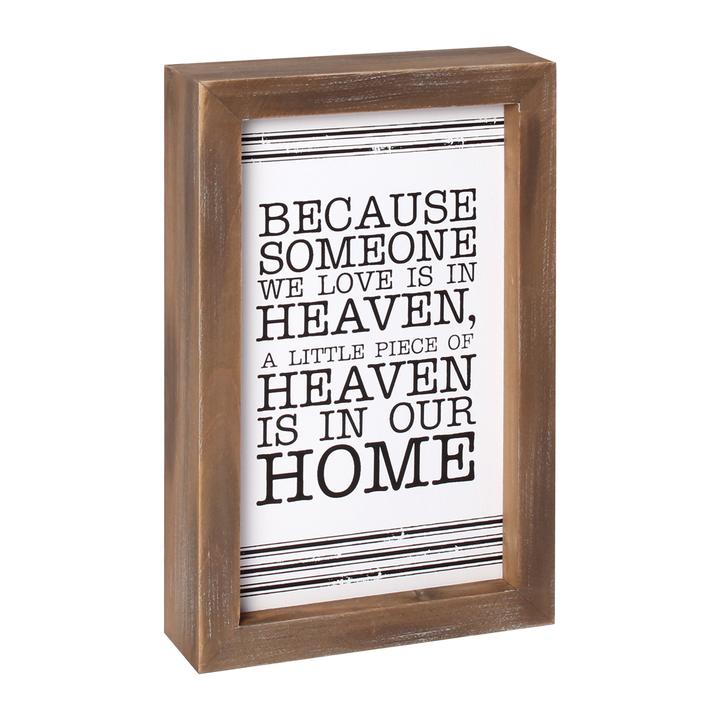 HEAVEN BW STRIPED FRAMED SIGN