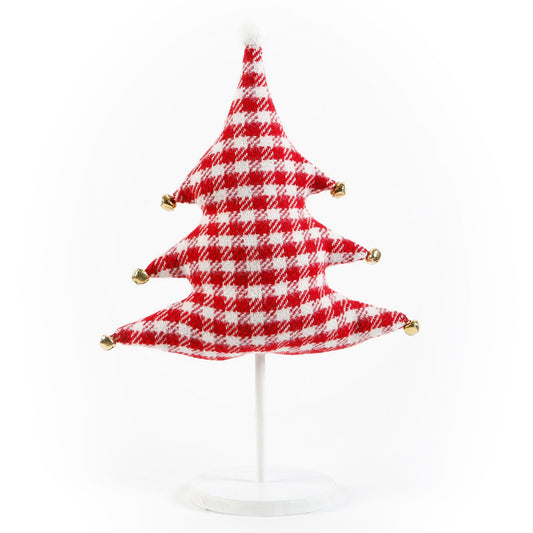 Small Red & White Plaid Christmas Tree
