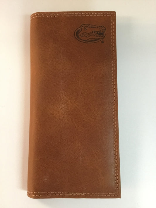 Tan Secretary Wallet Embossed Florida