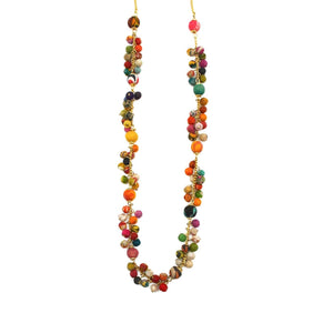 Aasha Handcrafted Wooden Small Chunky  Beaded Necklace