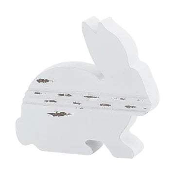 Chippy White Wood Bunny Cutout.  ZOEY BUNNY