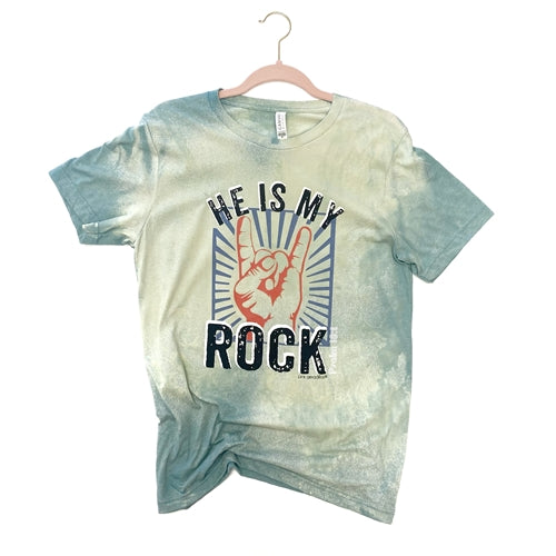 He Is My Rock Bleached Lagoon Tee