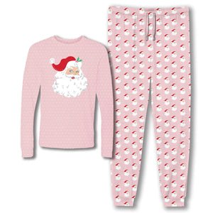 Here Comes Santa Claus Jogger Jammie Set (Pink) Adult