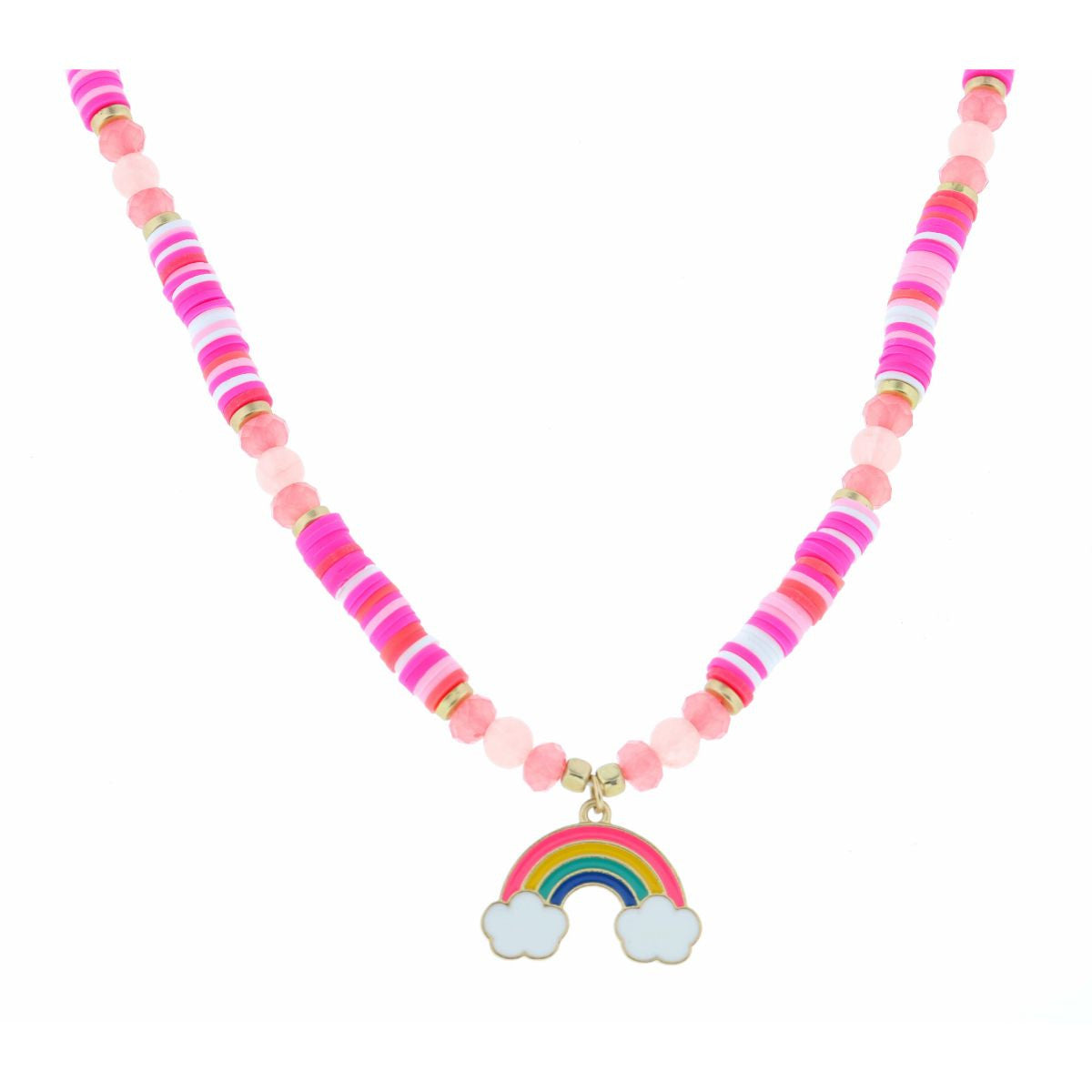 KIDS 14"   RUBBER SEQUINS NECKLACE, 2" EXT.