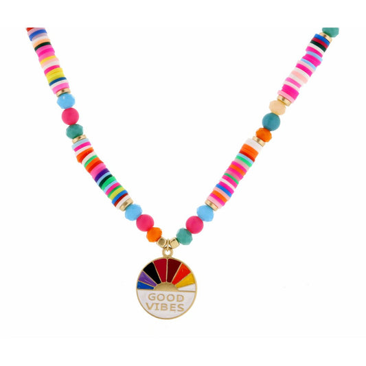 KIDS 14"   RUBBER SEQUINS NECKLACE, 2" EXT.