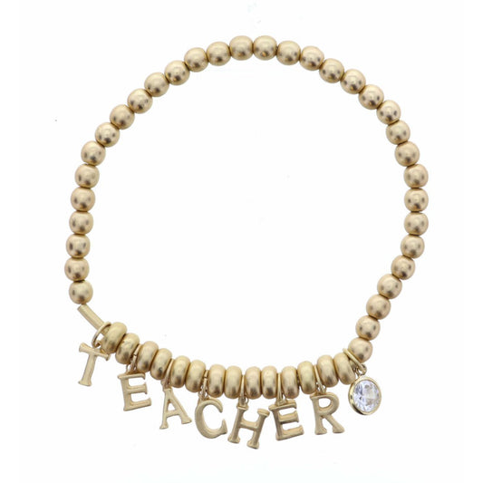 Gold Bracelet with Teacher Charms