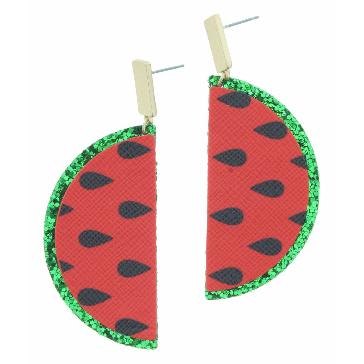 Leather Watermelon Earrings