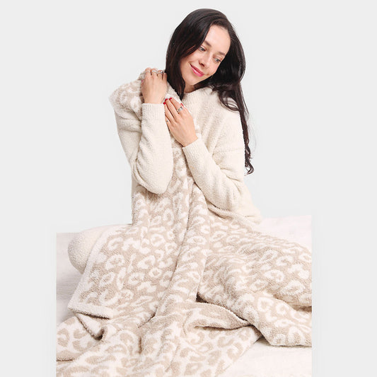 Leopard Printed Microfiber Blanket