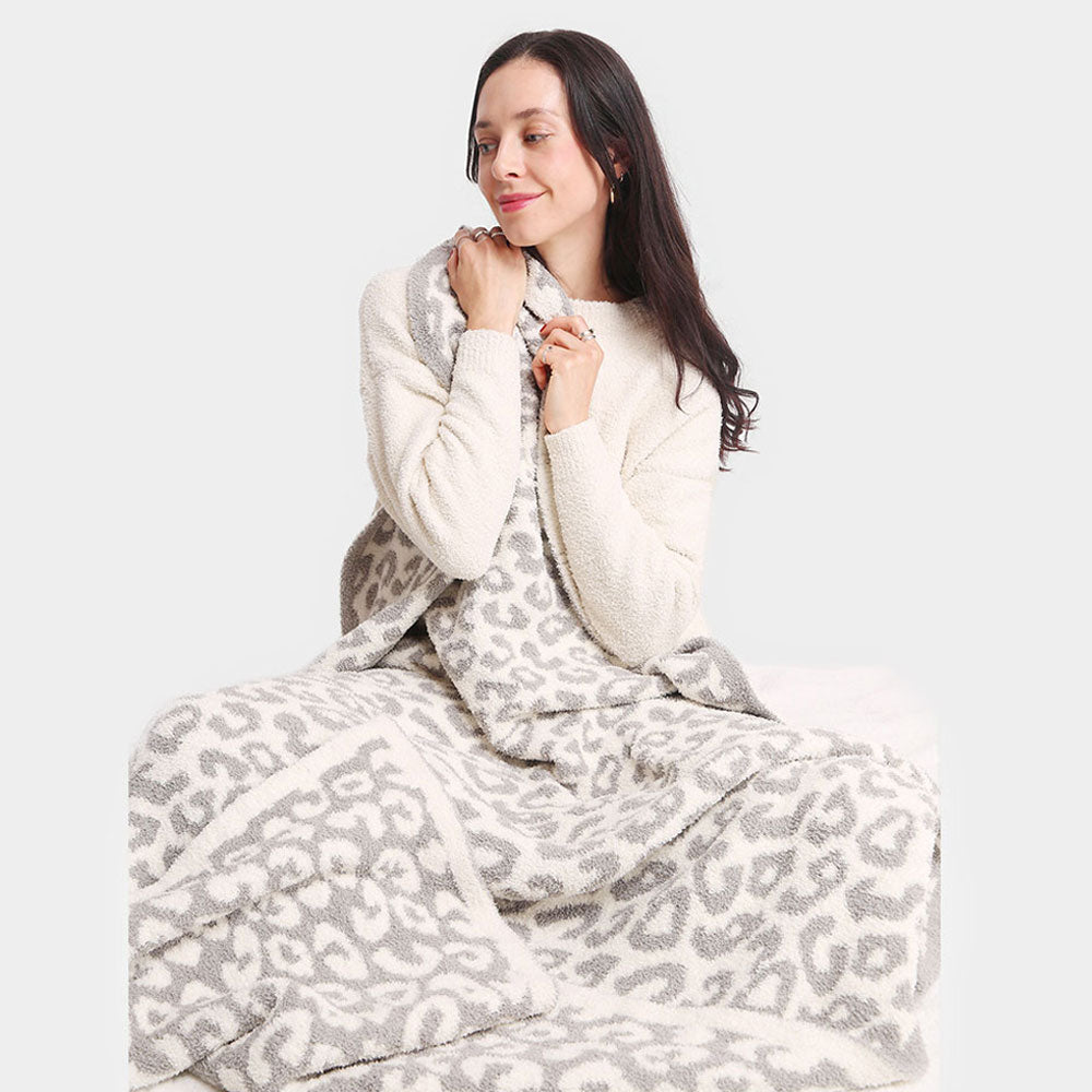 Leopard Printed Microfiber Blanket