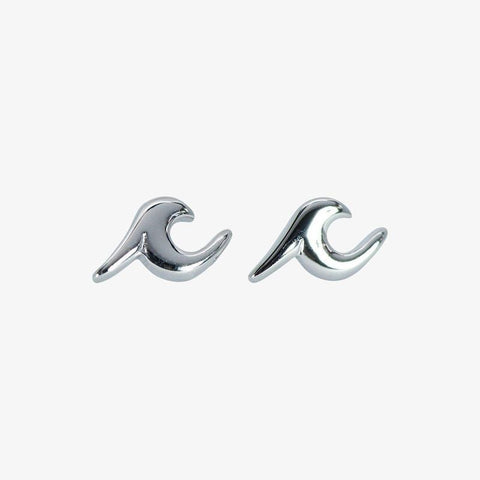 Wave Stud Earrings (Silver)