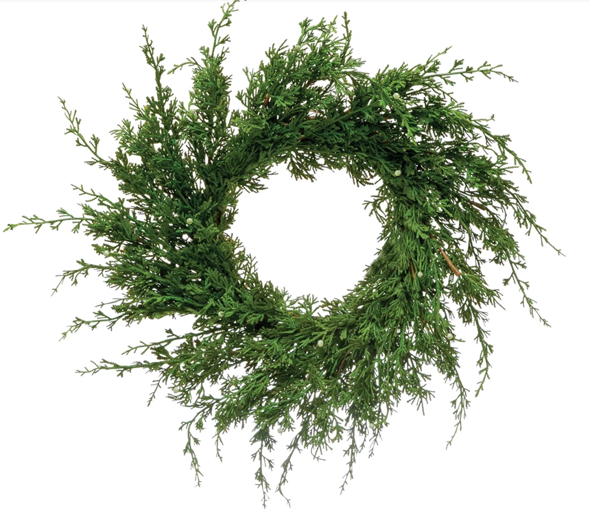 Faux Juniper Wreath 28"