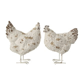 Resin Hen With Metal Feet, 2 styles