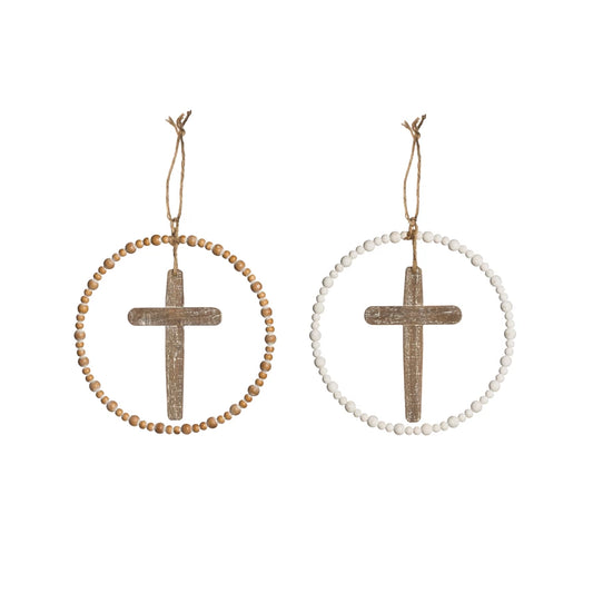 Round Wood Cross In Circle