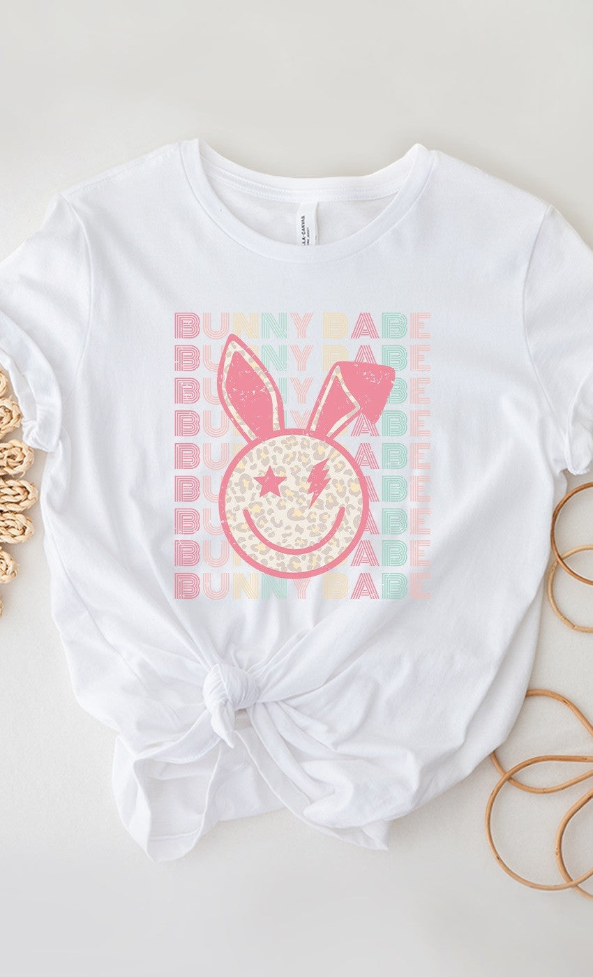Bunny Babe Colorful Leopard Easter Tee