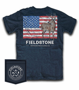 FieldStone True Navy Flag Deer T-shirt