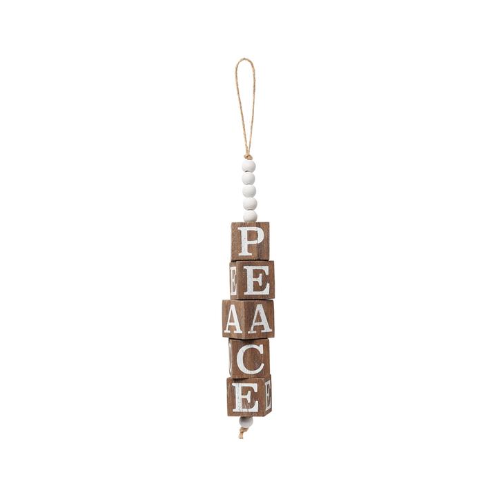 PEACE BEADED CUBE ORNIE (4-SIDED)