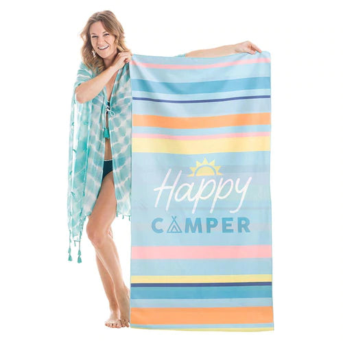 Katydid Happy Camper Quick Dry Beach Towel