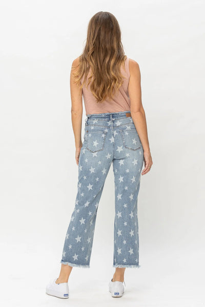 Judy Blue High Waist Star Cropped Jeans