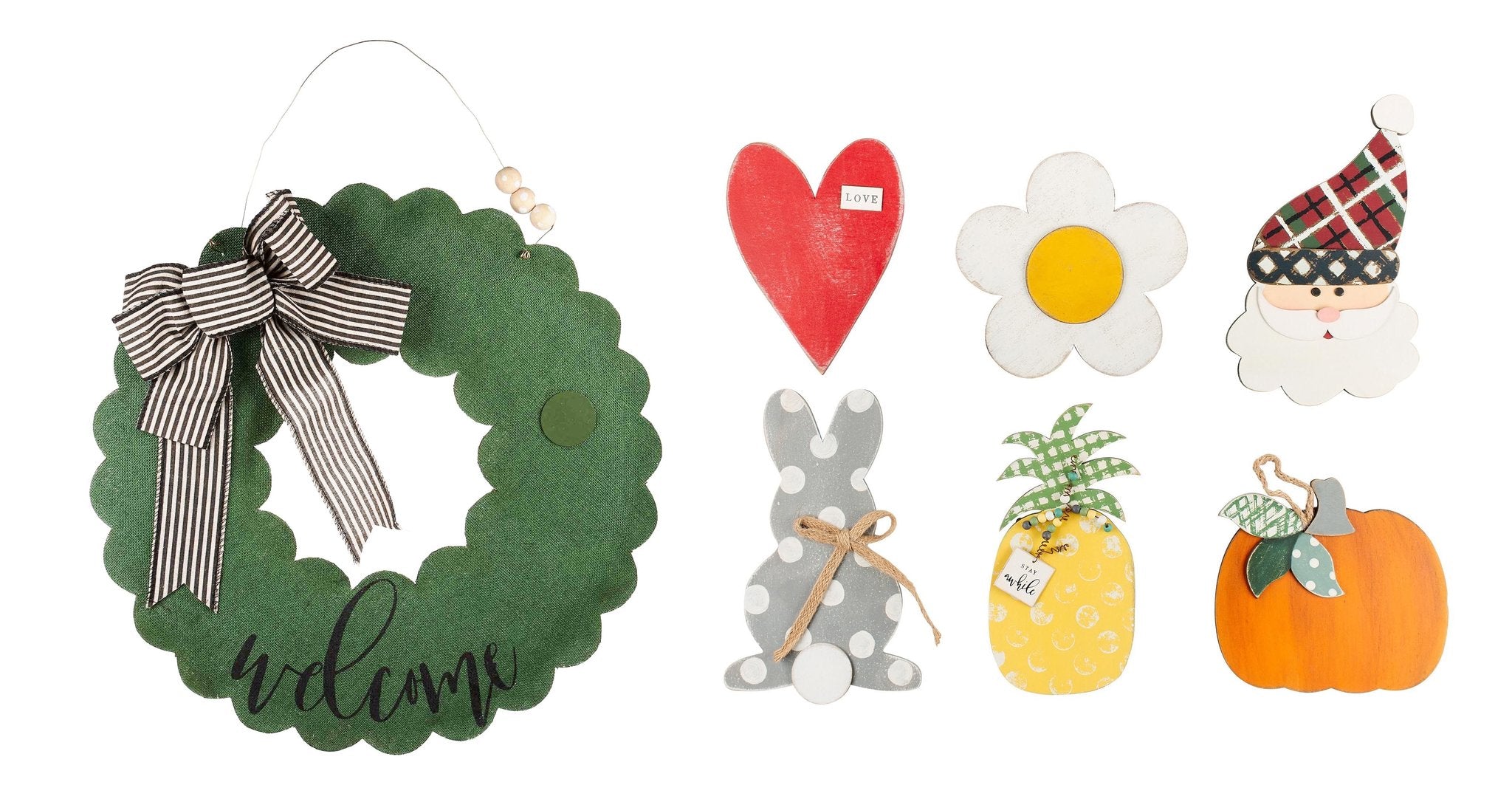 Welcome Wreath Burlee with Seasonal Pieces - Glory Haus