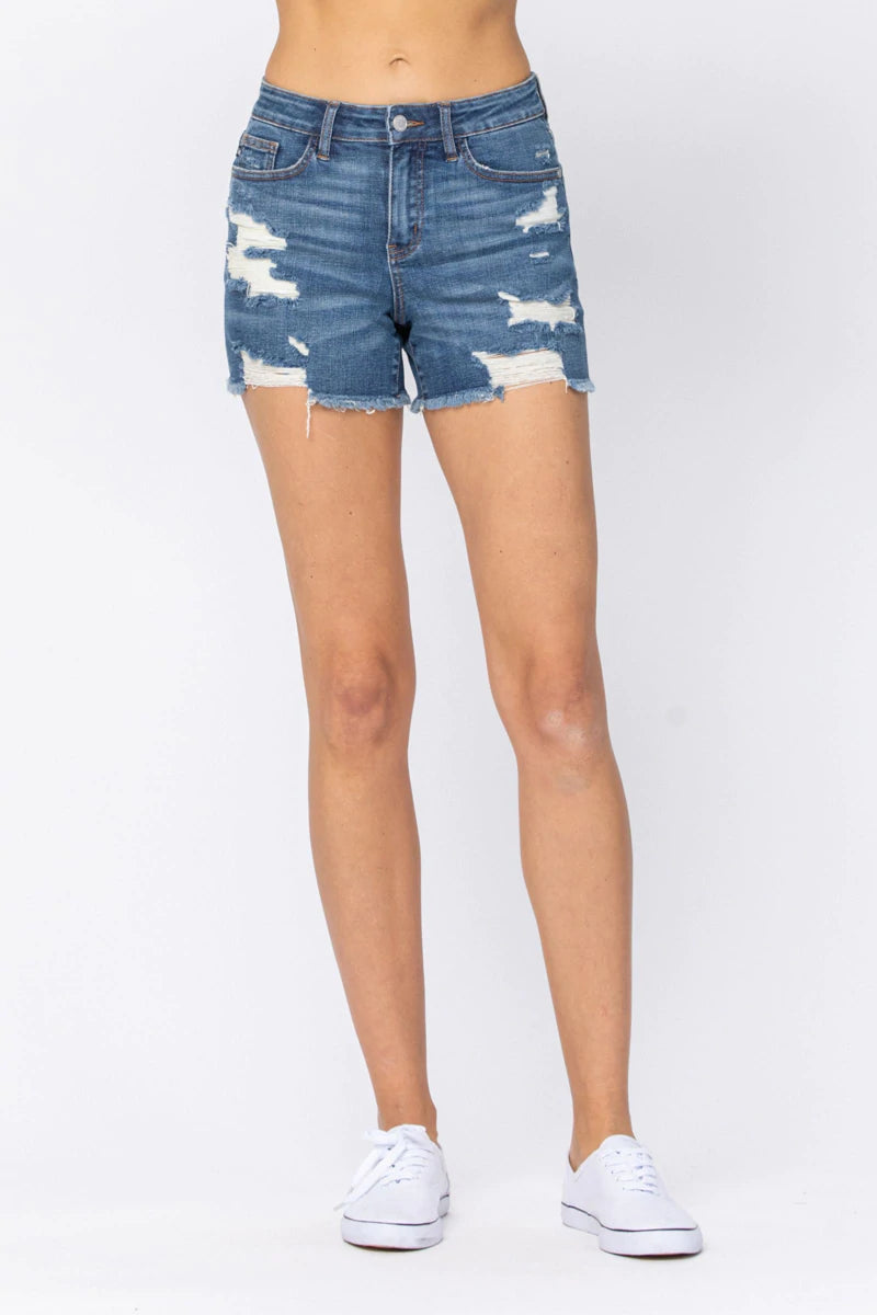 Judy Blue Destroyed Cut-Off Shorts