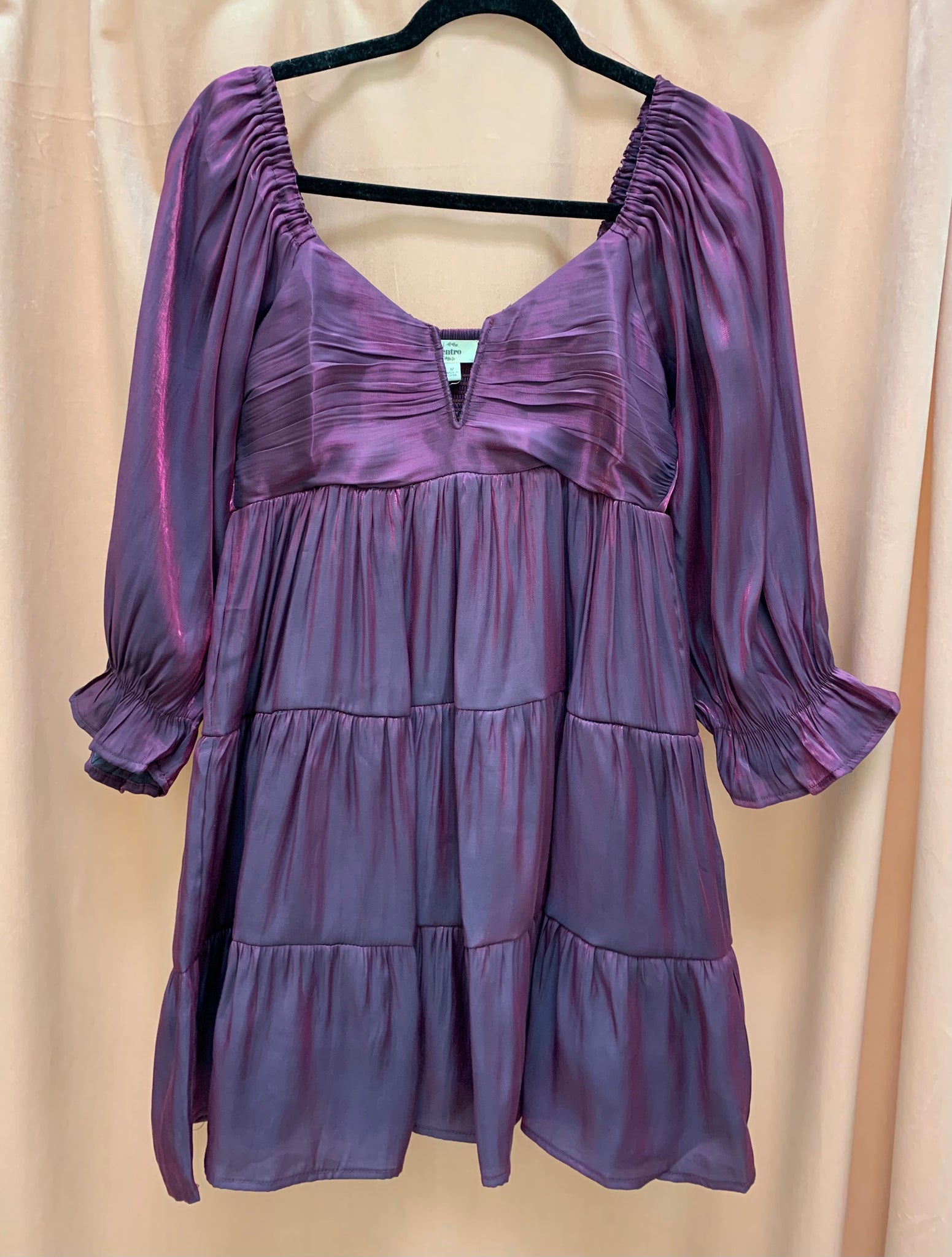 Grape Iridescent Tiered Dress
