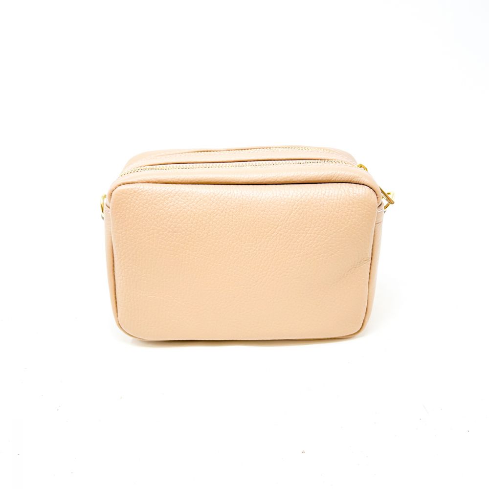 Genuine Leather Double Zipper Clutch