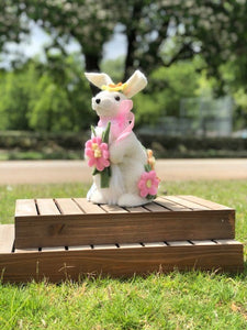 Felt Bunny with Flowers