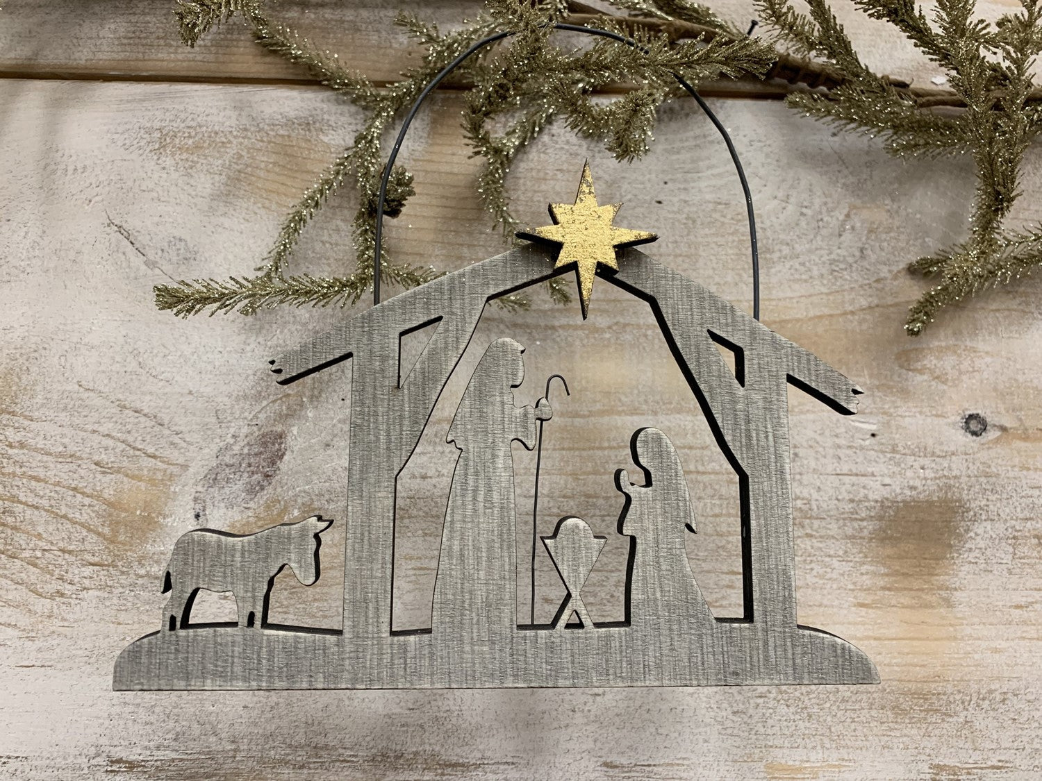 7.5" Ornament, Holy Family with Donkey