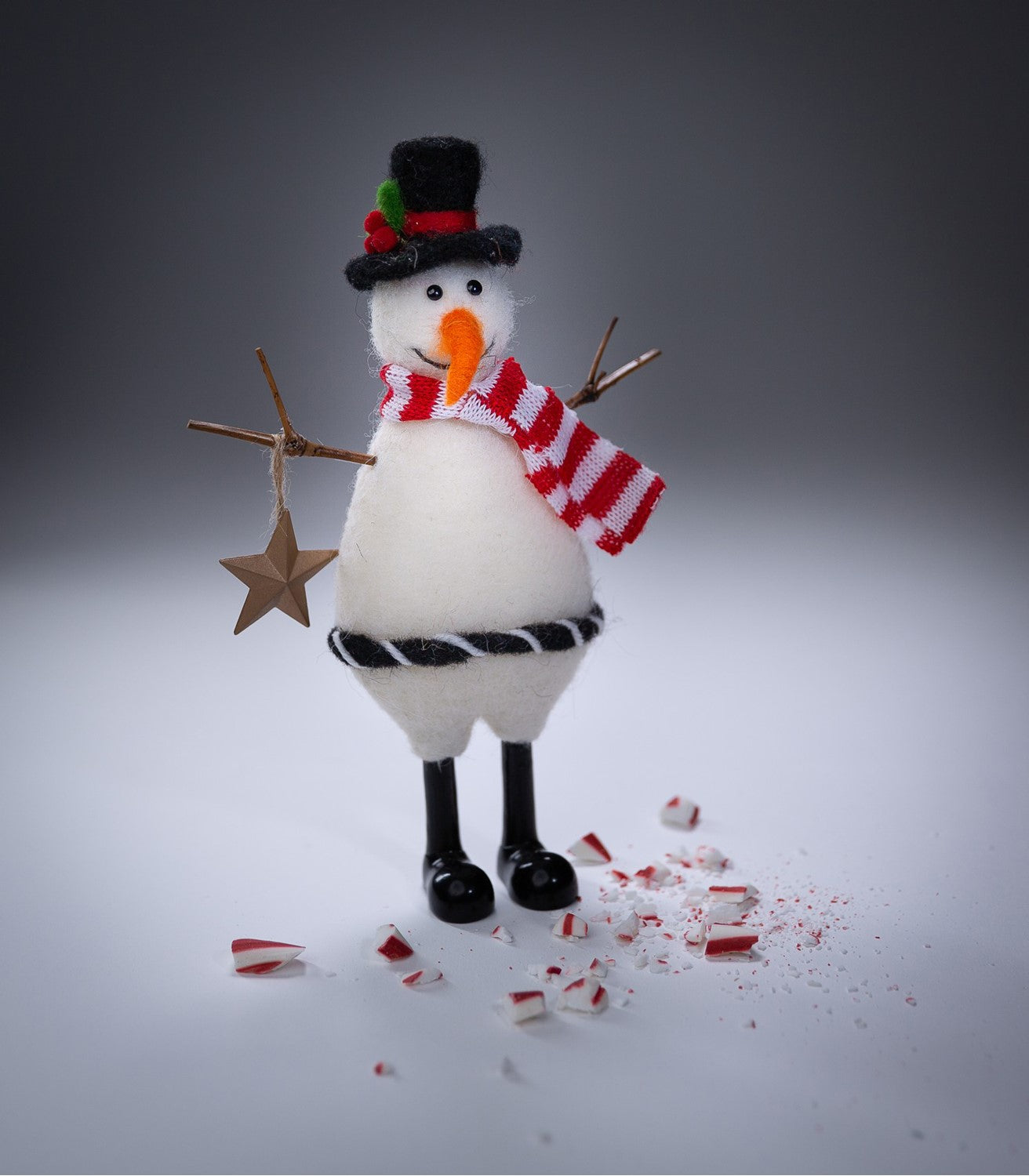 8.5" Felt Snowman with Star