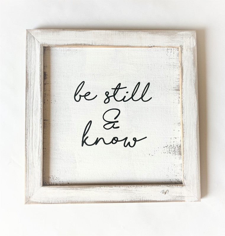 15.75 x 15.75 x 1" Be Still and Know Wall Sign