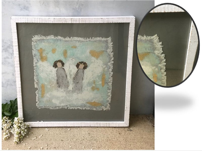 25.5 x 25.5 x 2" Angel Duo Glass Shadow Box, © Tawnya Norto