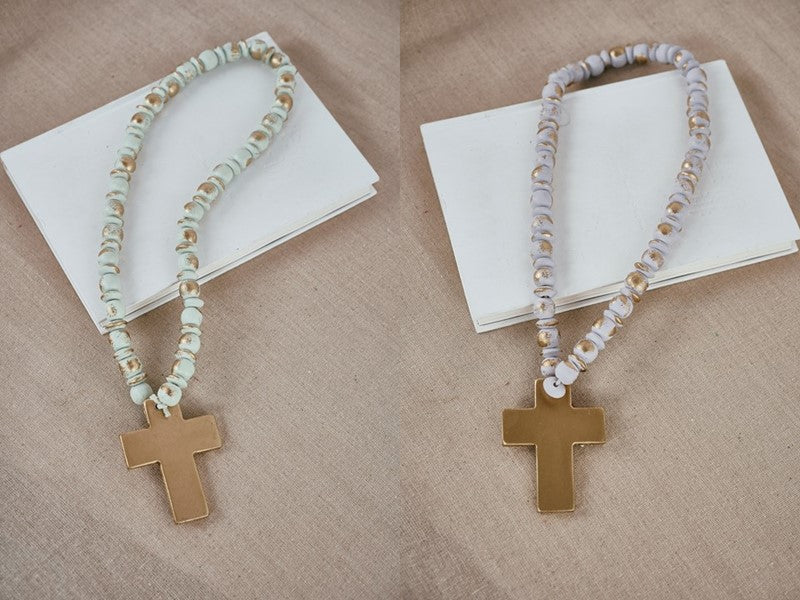 15" Blessing Beads, Gold Brushed Pastels, 2 assorted
