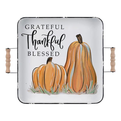 Grateful,Thankful Enamel Tray